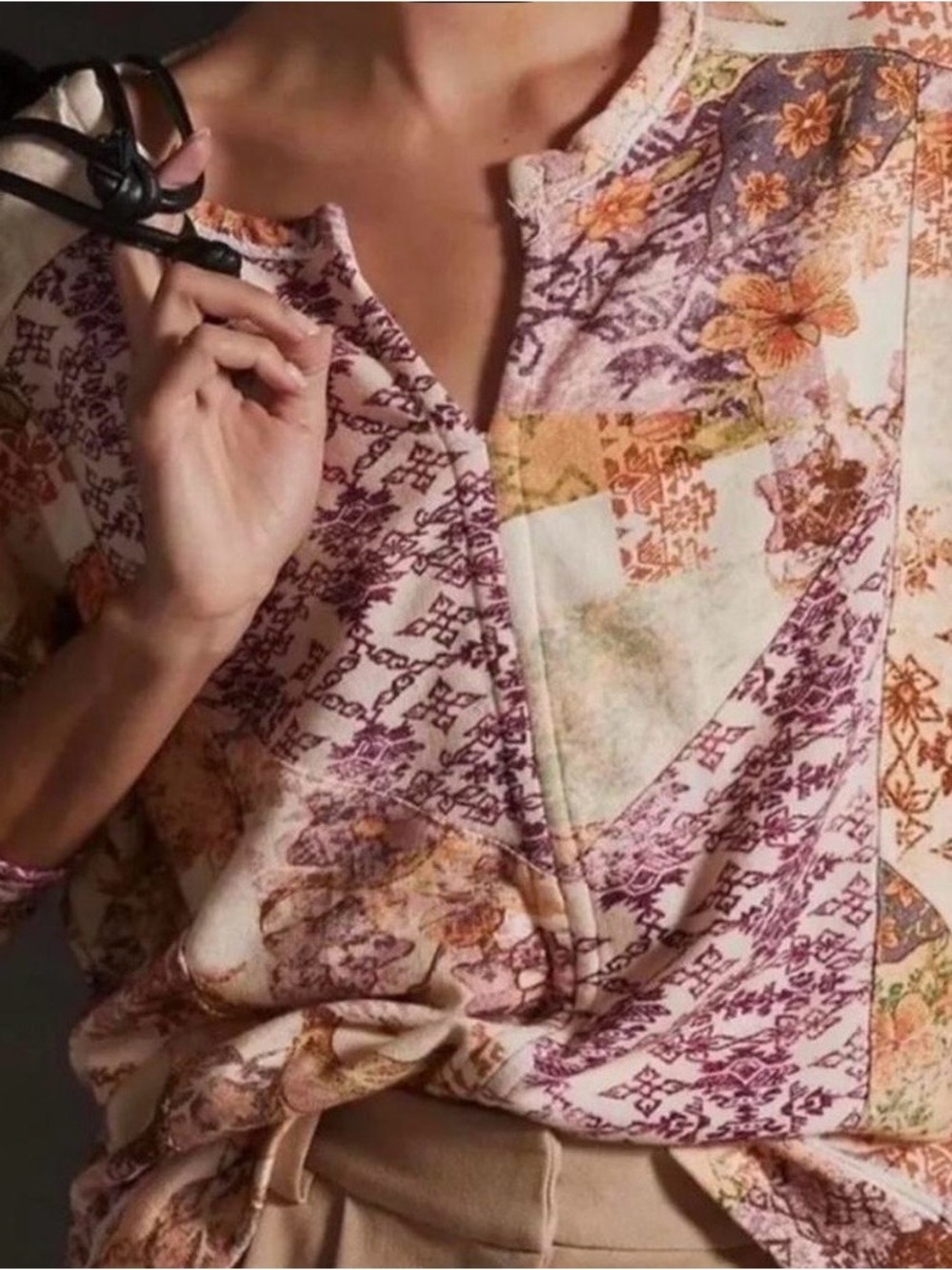 Anthropologie Pilcro Patchwork Henley